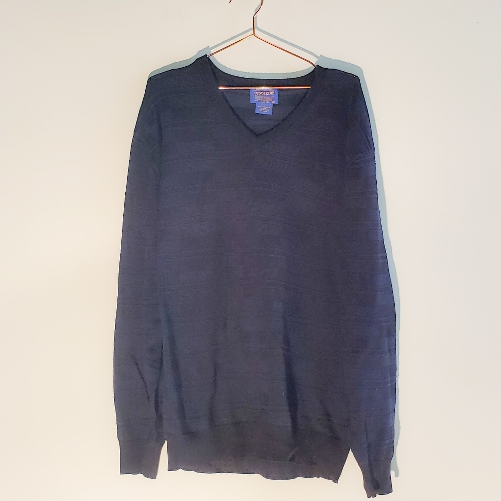 Pendleton | Black and Blue Plaid Popover Sweater